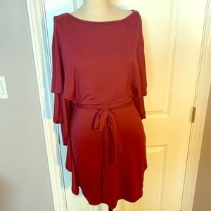 Go Couture Cold Shoulder Cape Mini Dress (Medium)